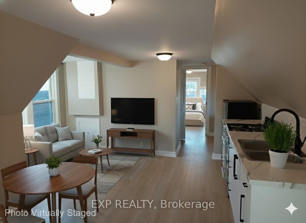 Virtually Staged Living/Dining Room Rendering