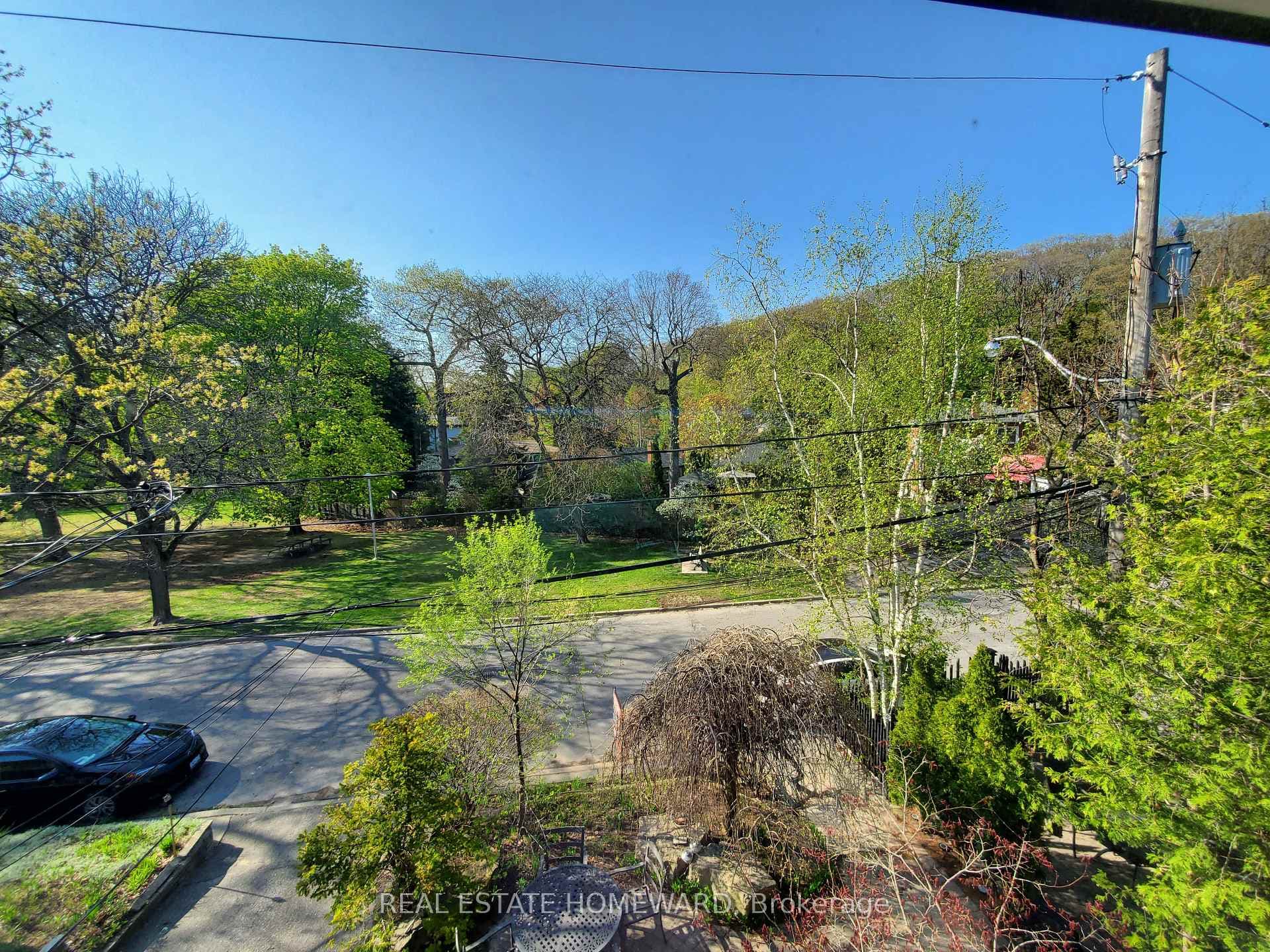 Springtime view across the street