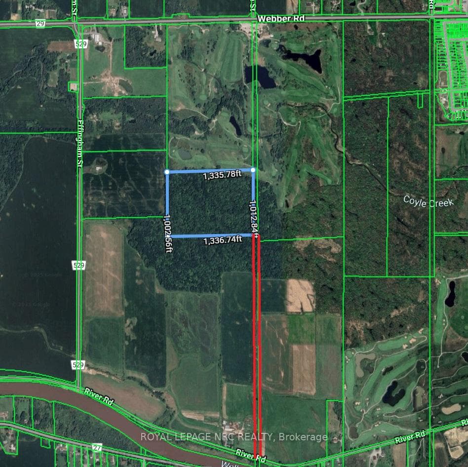 Red box shows road allowance