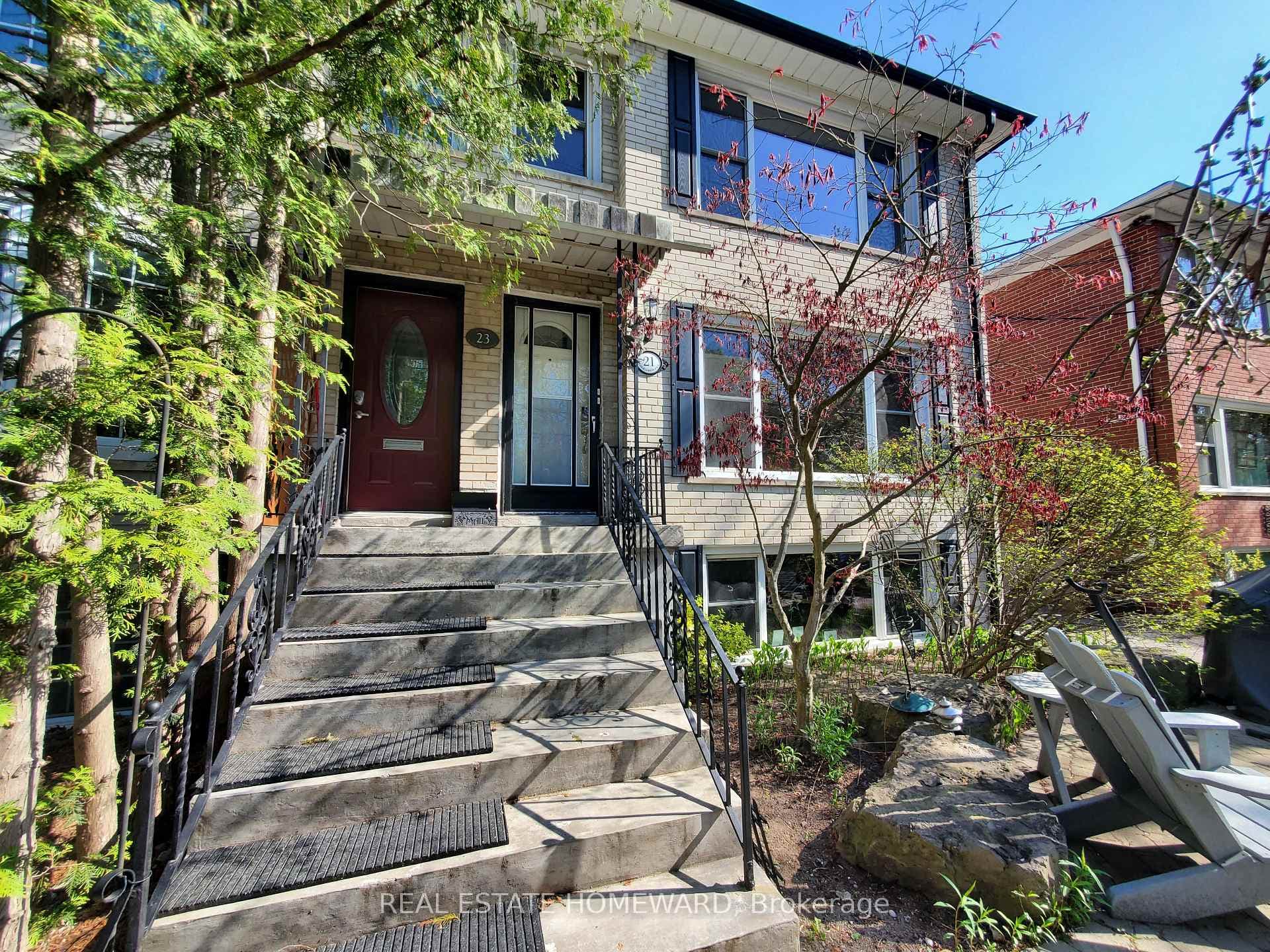 Outside front steps