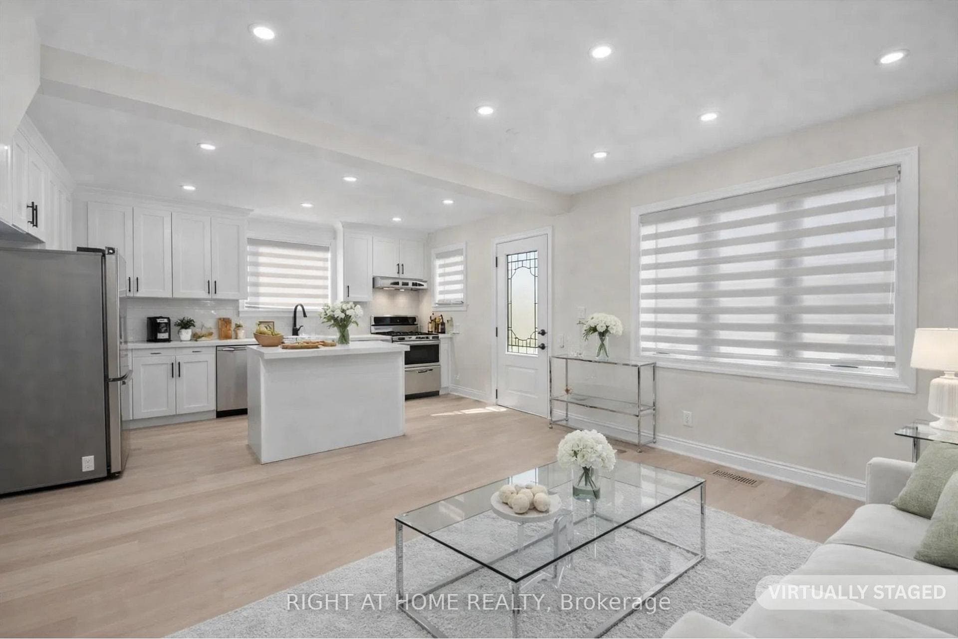 Virtually Staged Photo - Kitchen/Living Rm