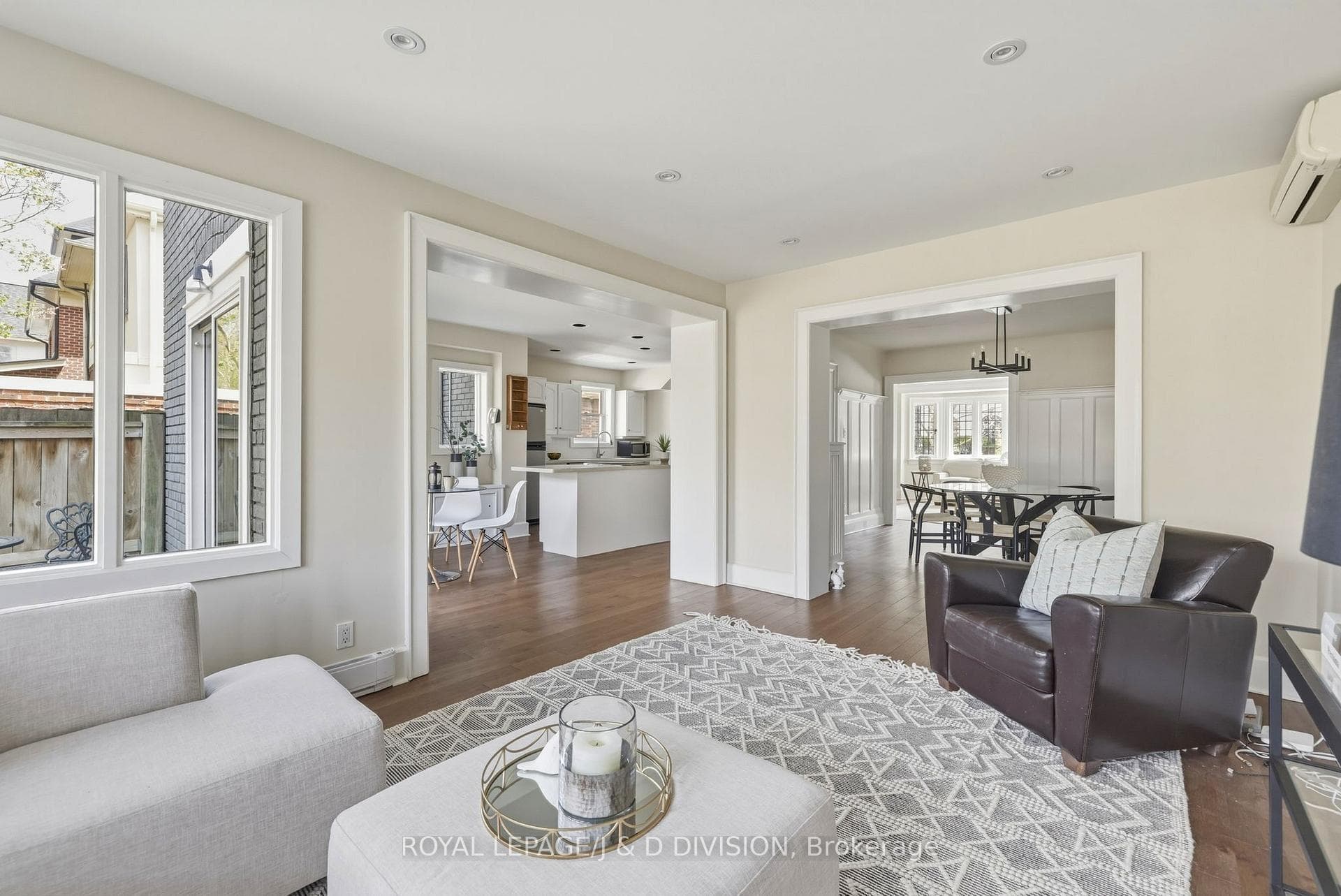 Family room looking to Kitchen and Dining Room