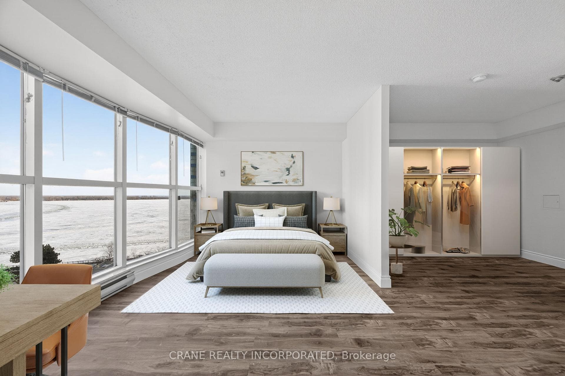 Virtually staged living area