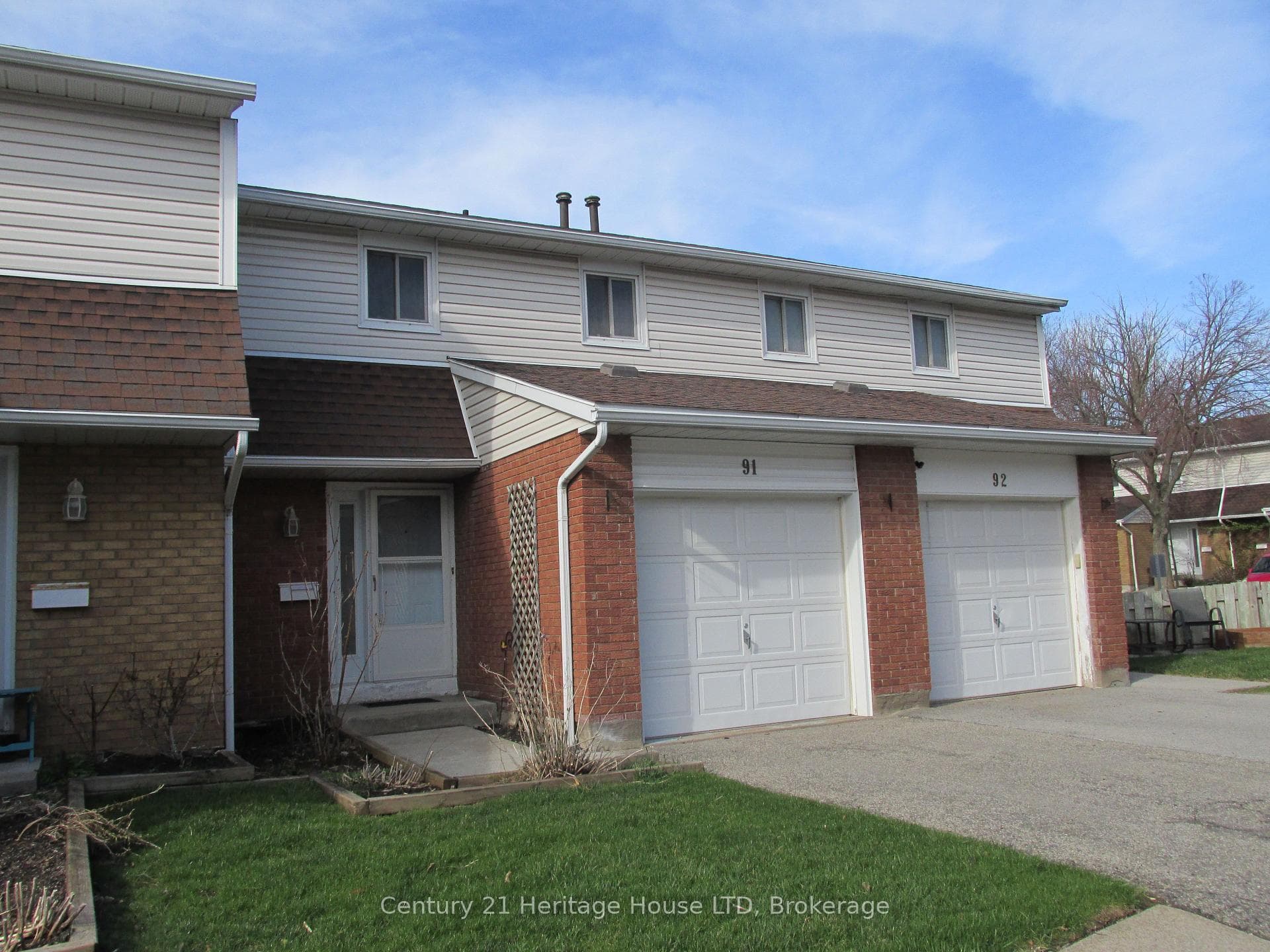 home front with attached garage