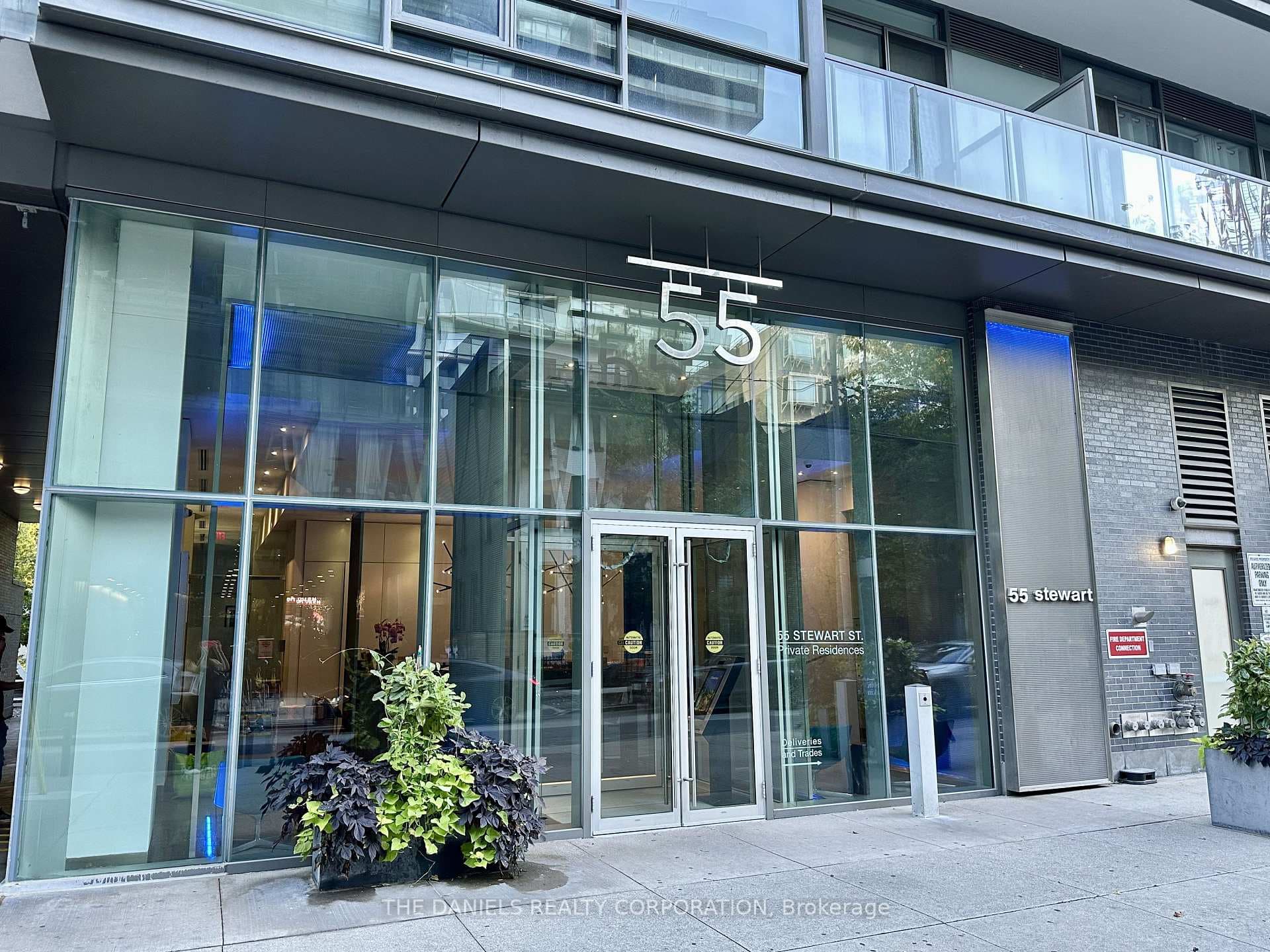 Front entrance with 24/7 concierge