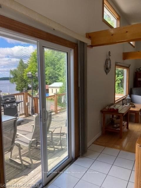 Entryway with a wealth of natural light, light til