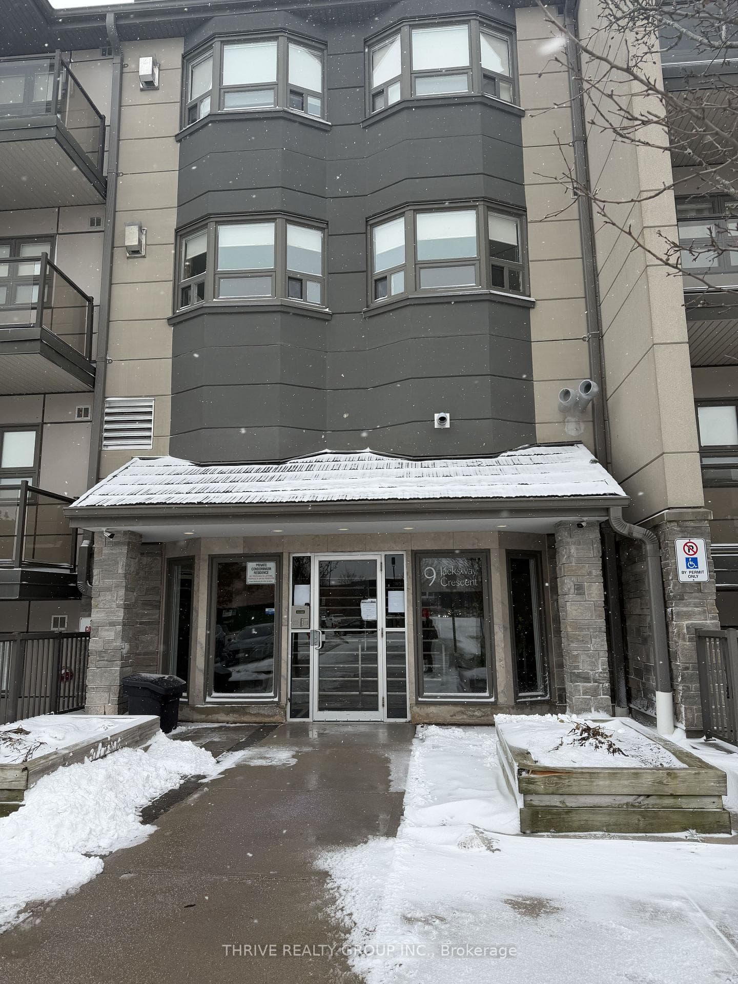 Front of condo building