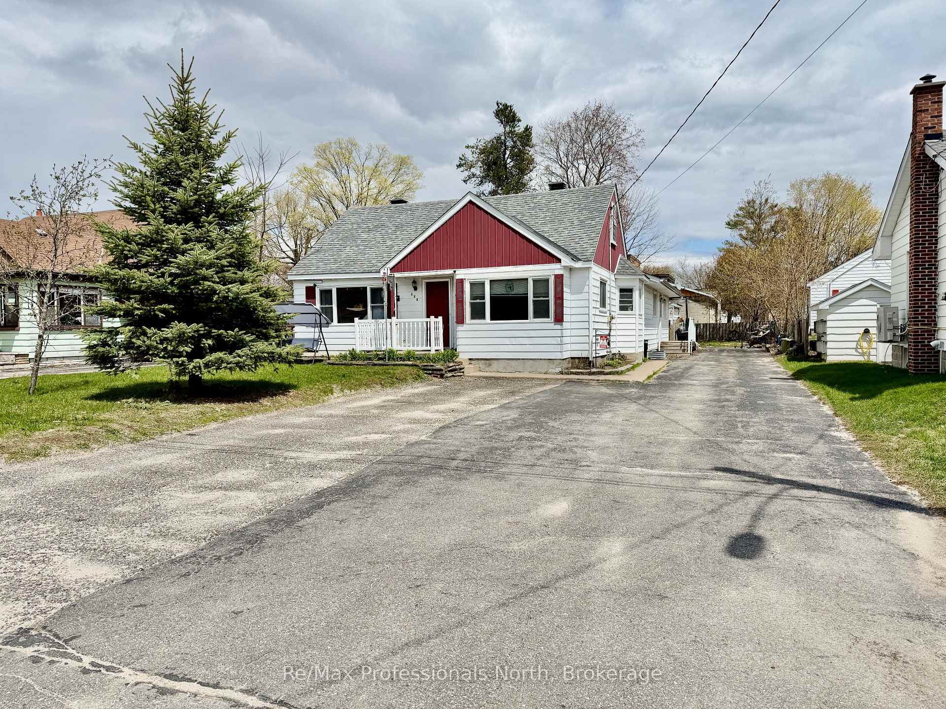 Large paved driveway