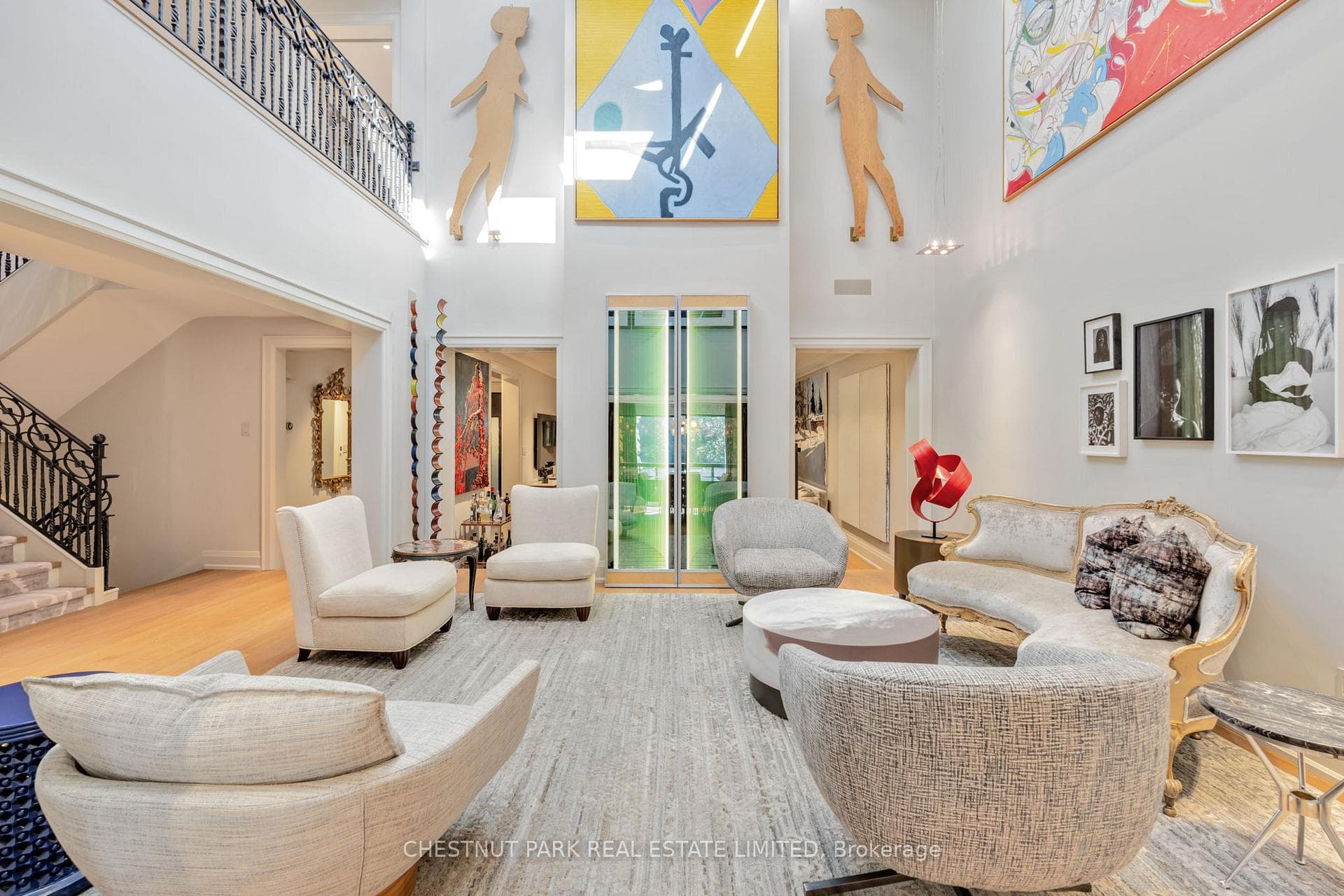 Family Room with Extra High Ceilings