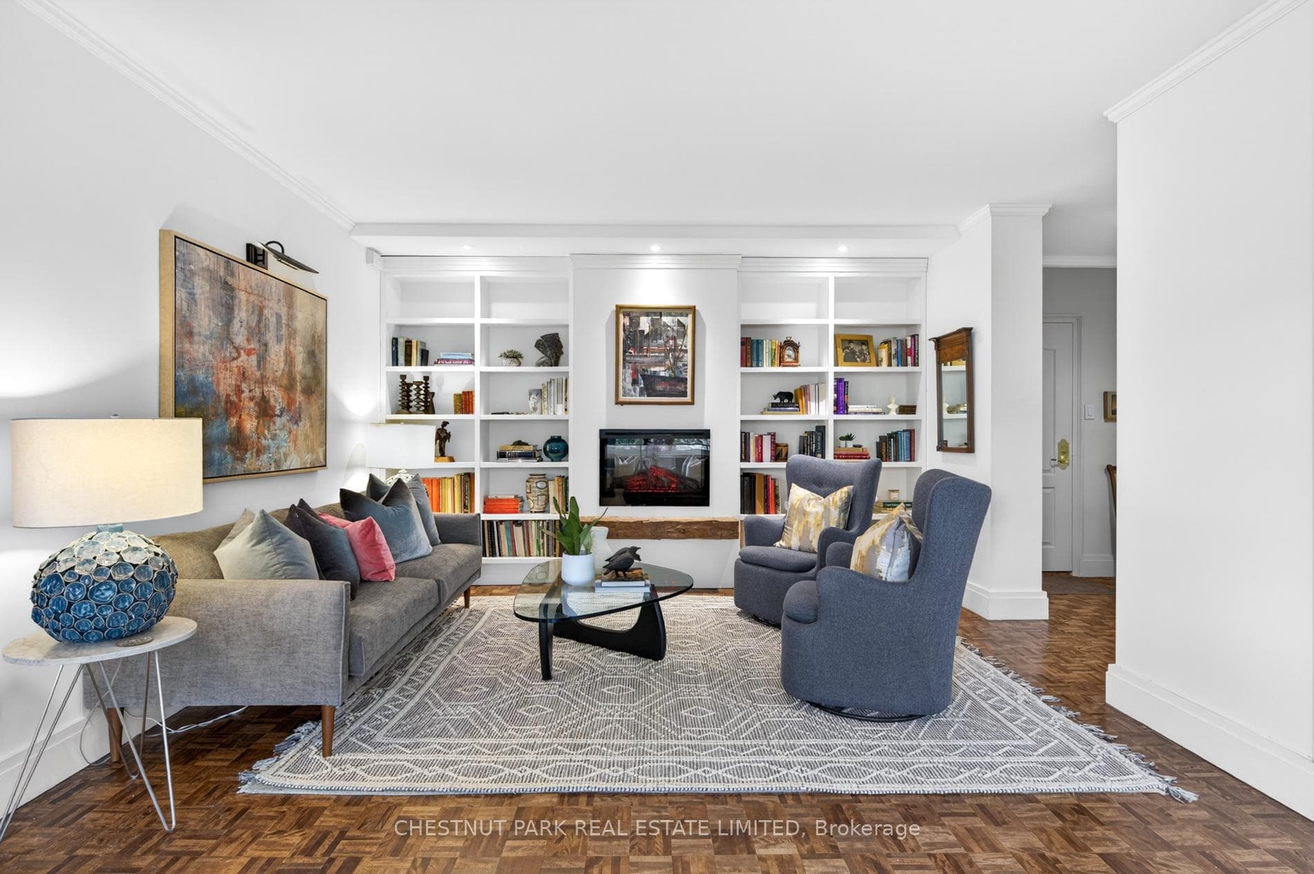 Living Room With Electric Fireplace