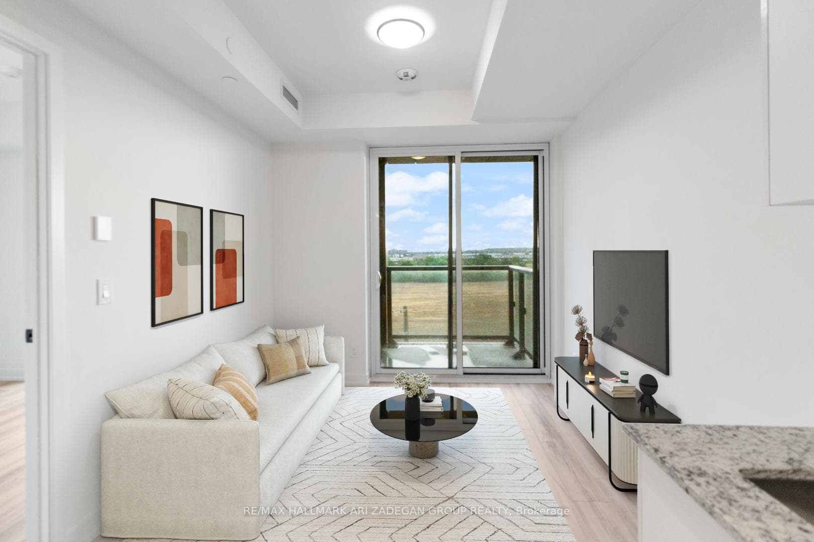 Living Room w/ Balcony Access *Virtually Staged*