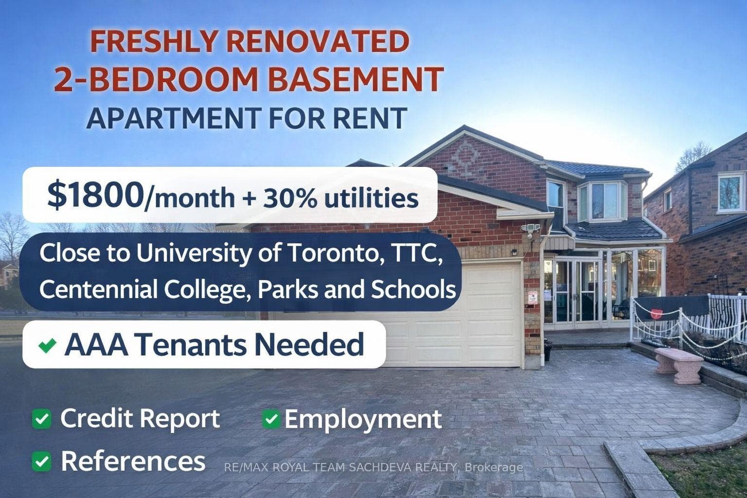 59 Houndtrail Drive Unit Basement, Rouge / Port Union / Malvern, ON M1C 4K2 - Photo 1