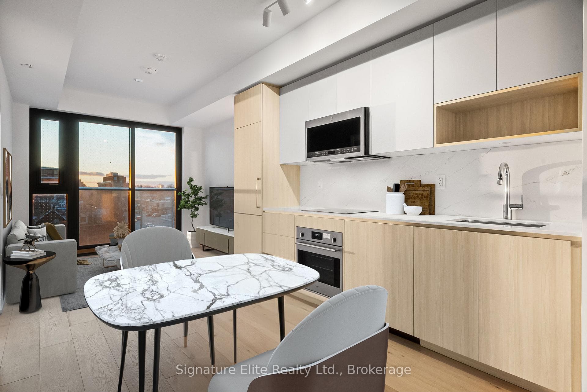 Virtually Staged Kitchen-Living
